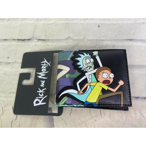 Bioworld Other - Rick and Morty Running and Drinking Faux Leather PU Bi-Fold Wallet NEW